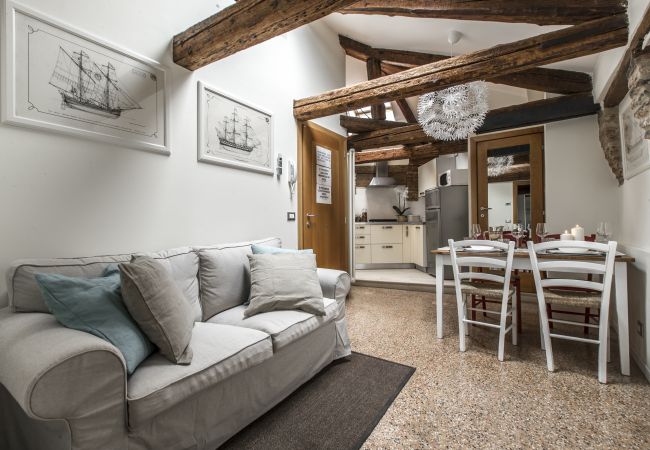 Spacious open space with exposed beams Spacious open space with exposed beams